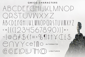 Qmico - Modern Minimal Art Deco Font