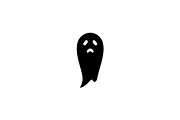 Sad Ghost Silhouette Vector, an Object Illustration by Vectorium Studio (Thumbnail 1 of 4)