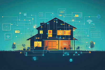 Smart Home Technology Networked Hous, a Background Photo by Pixeness