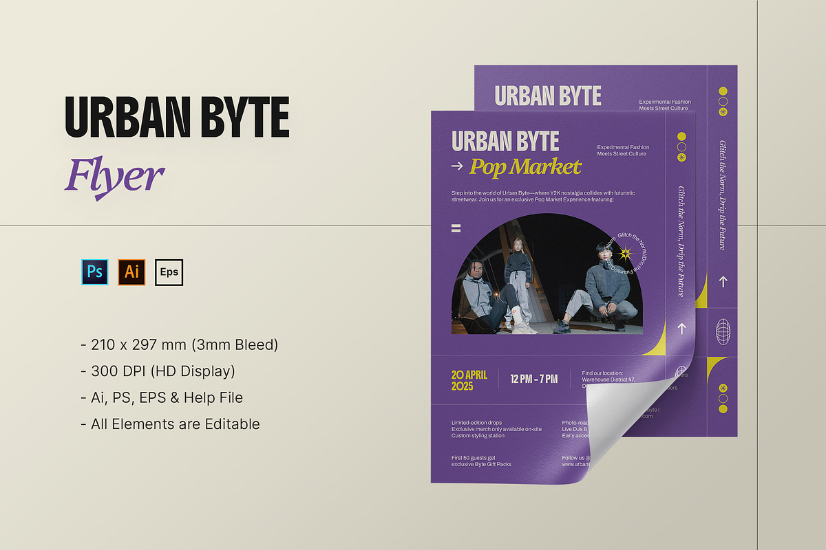 Urban Byte - Flyer Template, a Flyer Template by StreaksideStd (Photo 1 of 3)