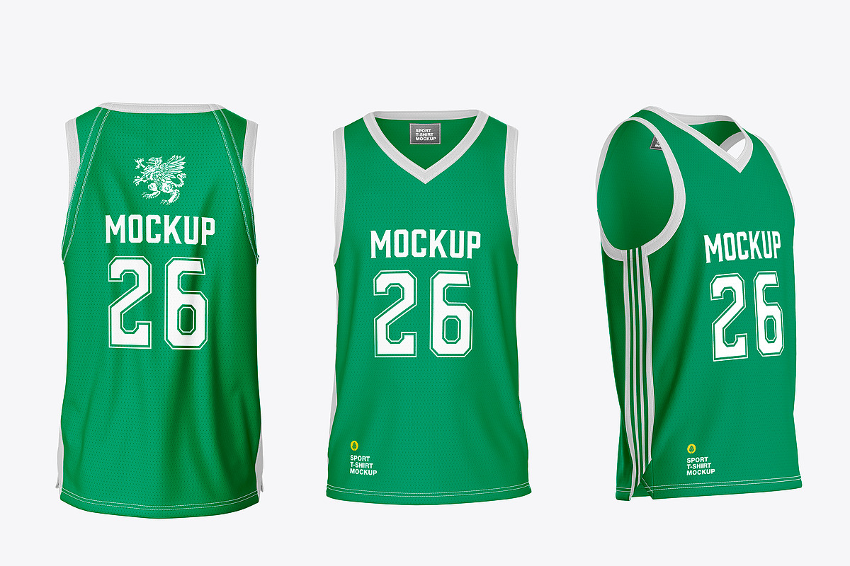 Basketball Jersey Mockup, a Product Mockup by OneVectorStock (Photo 1 of 3)