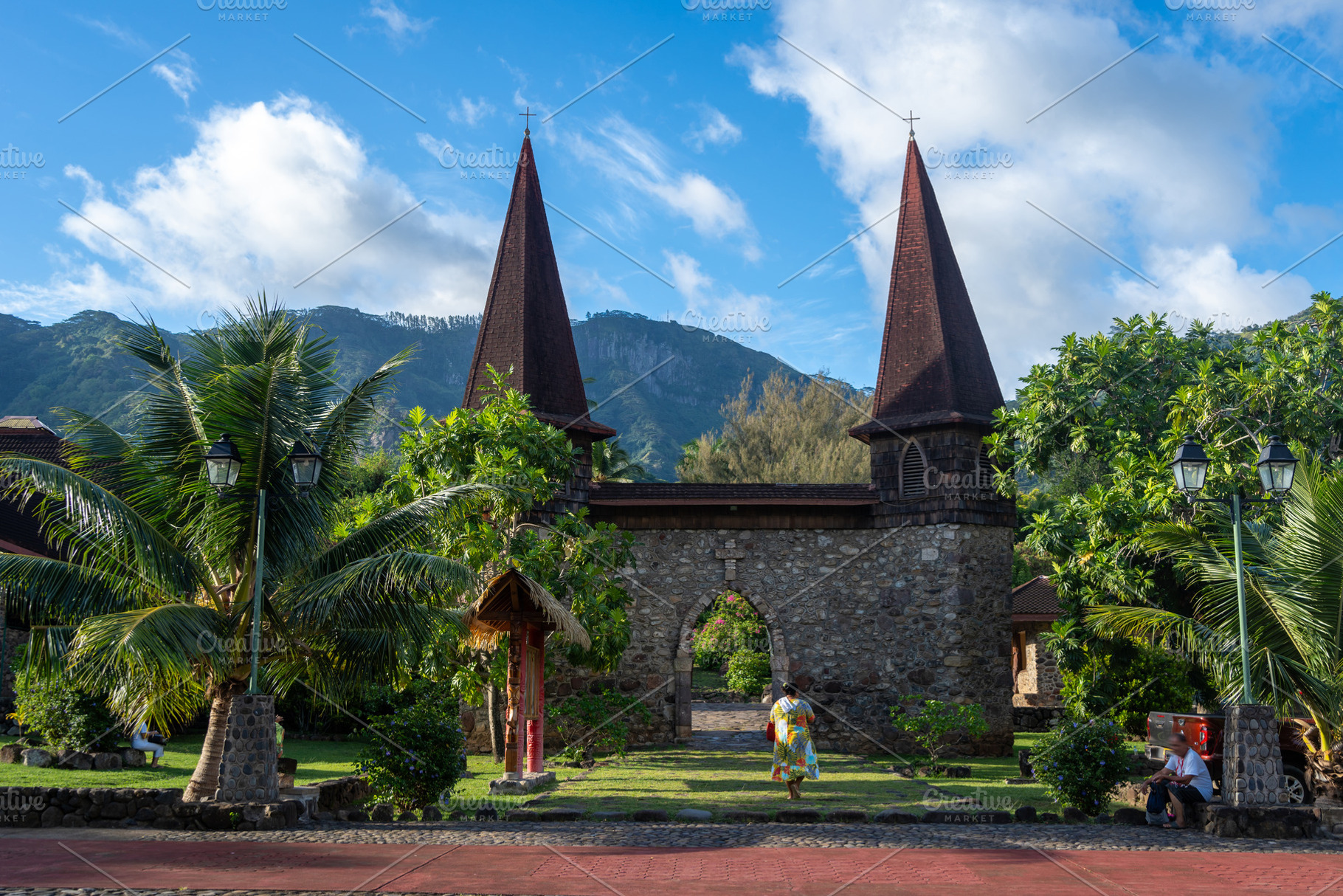 Notre Dame Cathedral of Taiohae in Nuku Hiva, French Polynesia, an Architecture Photo by GoodGoods