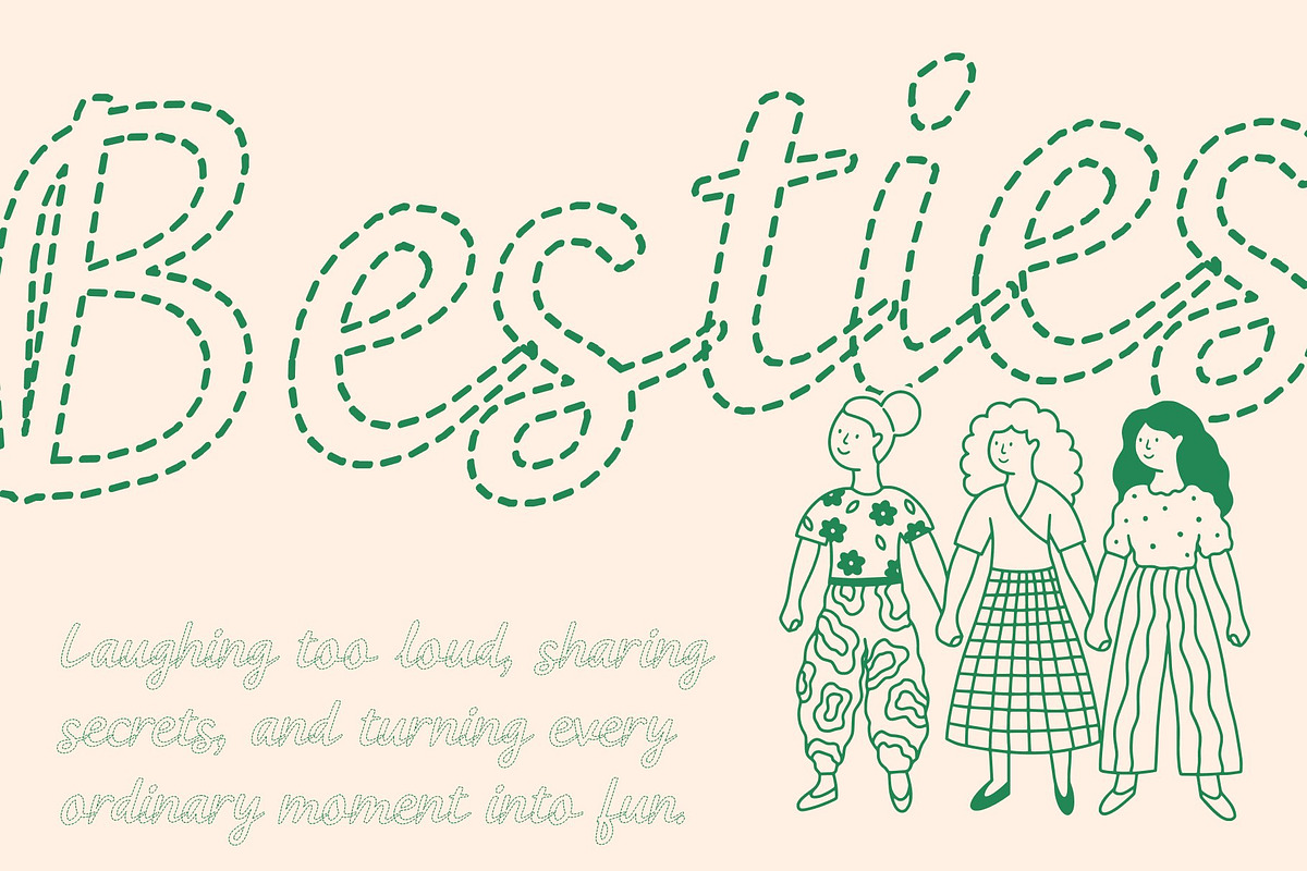 CS Ricotta Dashed, a Script Font by Craft Supply Co. (Photo 5 of 8)
