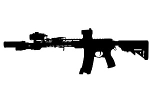 Assault rifle vector isolated