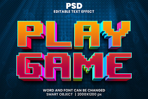 Play Game 3d Editable Text Effect