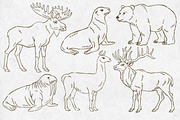 Wild Animals Line Art, an Animal Illustration by Tekuni (Thumbnail 4 of 12)