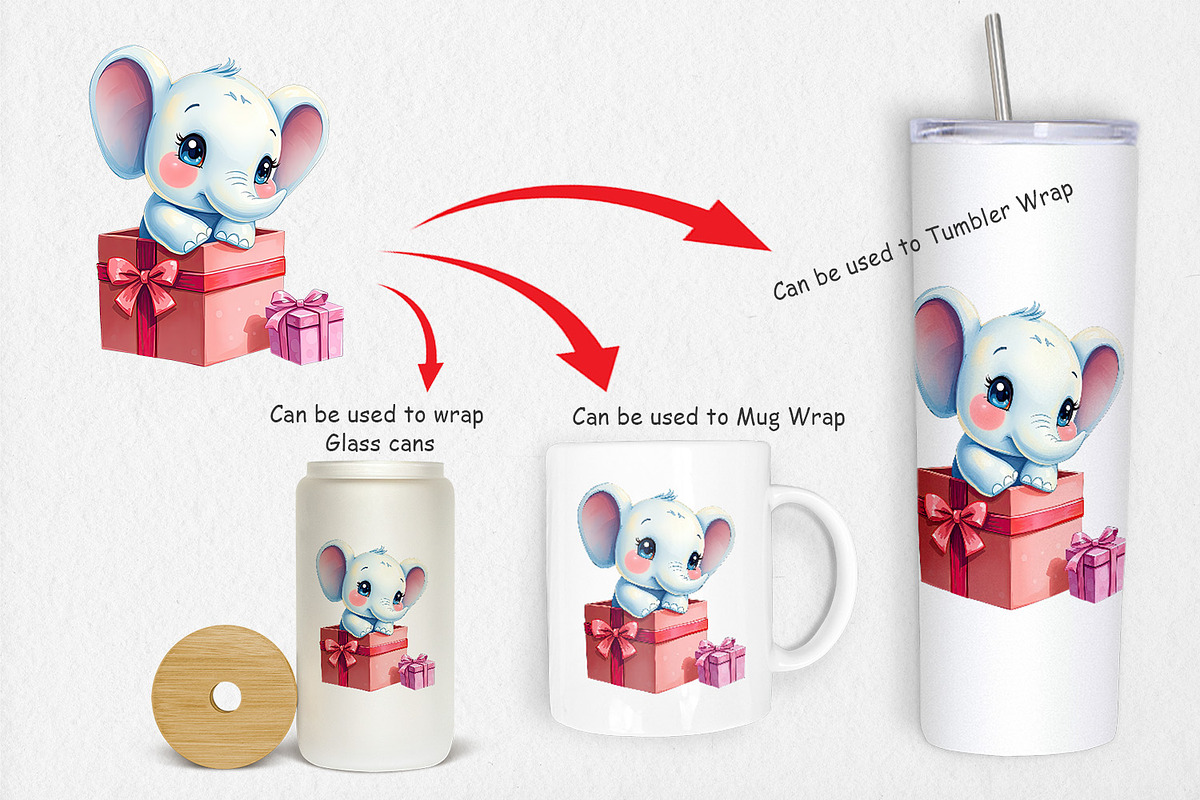 Elephant Clipart Gift, a Graphic by Artnoy (Photo 4 of 5)