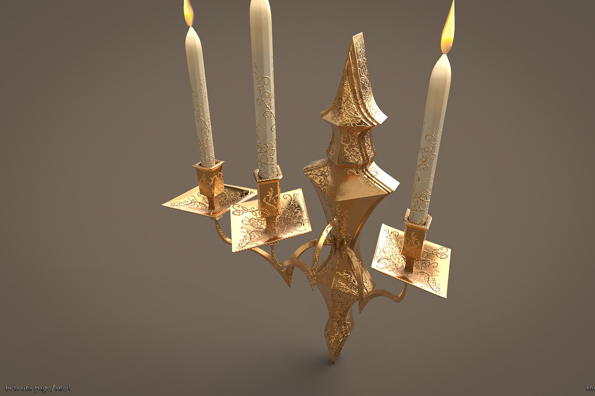 Chandelier 3d model (game ready), a Light 3D Model by Snji | 3D Models (Photo 9 of 18)