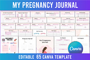 Editable MY Pregnancy Journal Canva, a Stationery Template by Shumaya (Thumbnail 1 of 5)