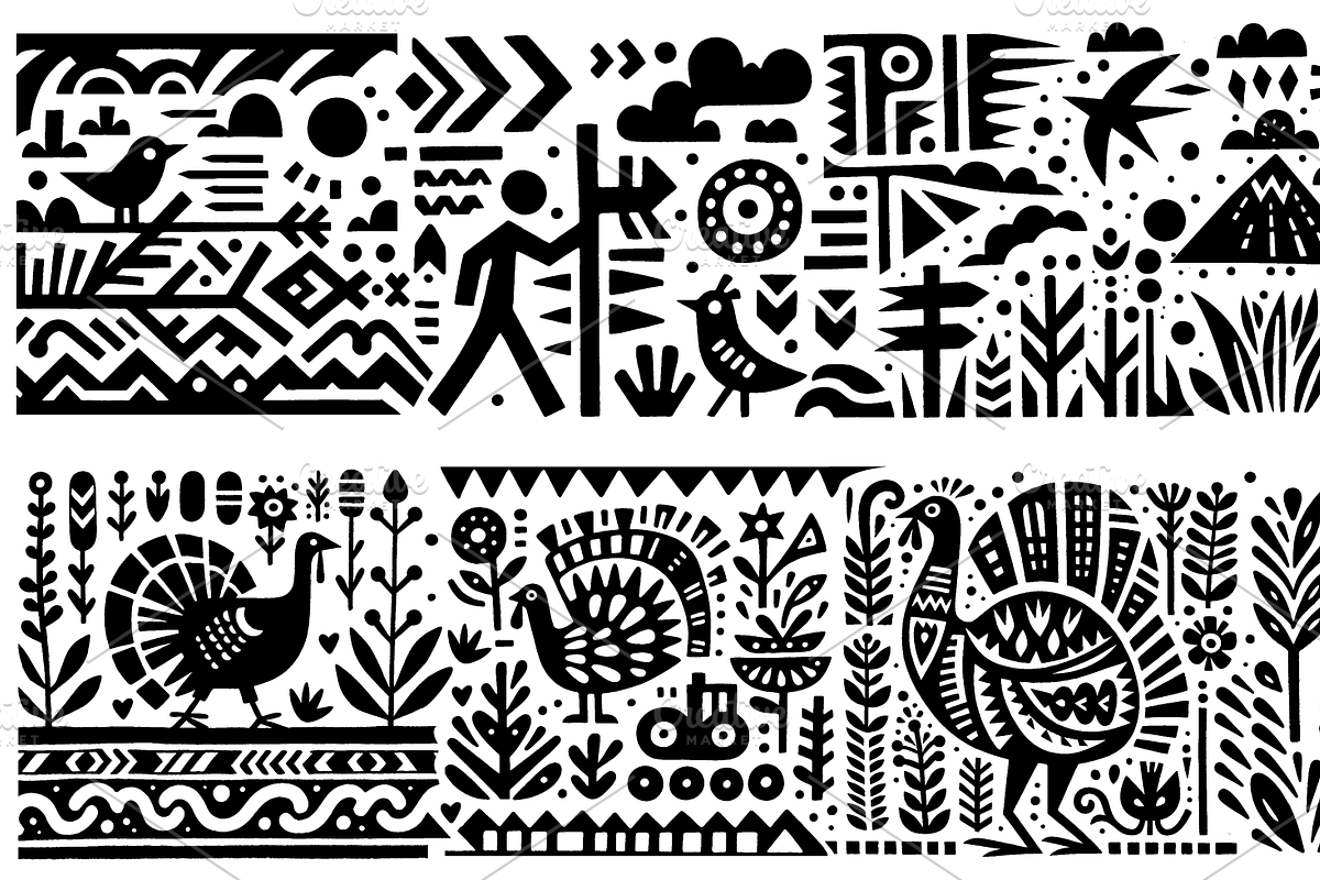 Vintage Flowers Folk Art, a Decorative Illustration by devastd (Photo 5 of 28)