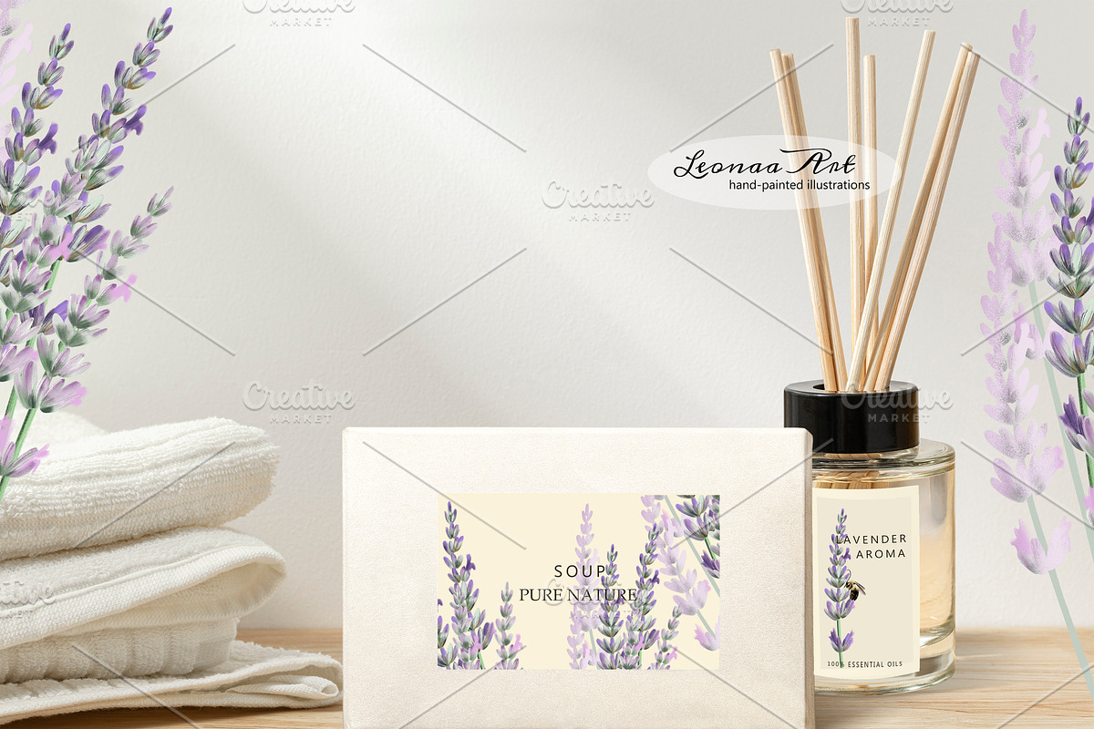 Lavender Clipart Set, a Seasonal Illustration by Leonaa art (Photo 8 of 8)