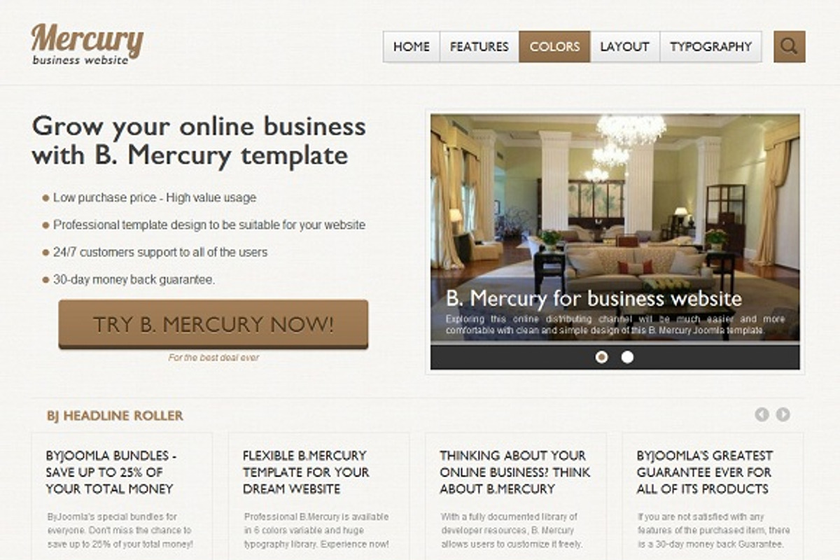 Free Mercury Joomla Template, a Websites & App Template by Digipieces (Photo 1 of 3)