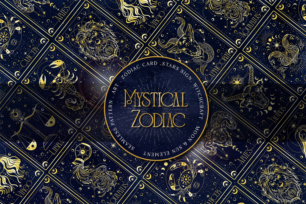 MYSTICAL ZODIAC, a Pattern Graphic by MSNTY STUDIOX (Photo 1 of 28)
