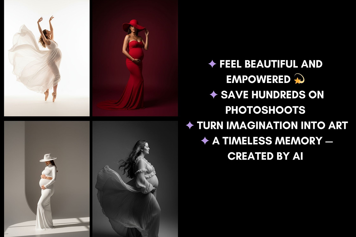 70 AI Maternity Photoshoot Prompts, a Beauty & Fashion Photo by Selenique Studio (Photo 3 of 9)
