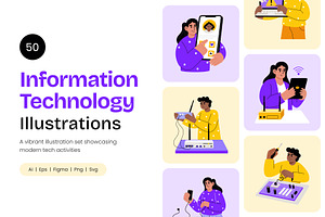 IT Illustration Art Set, a Technology Illustration by Creative Stall