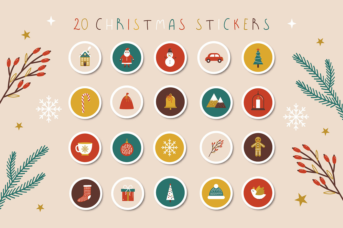 Christmas Clipart Collection, an Illustration by JuliyArt (Photo 3 of 7)
