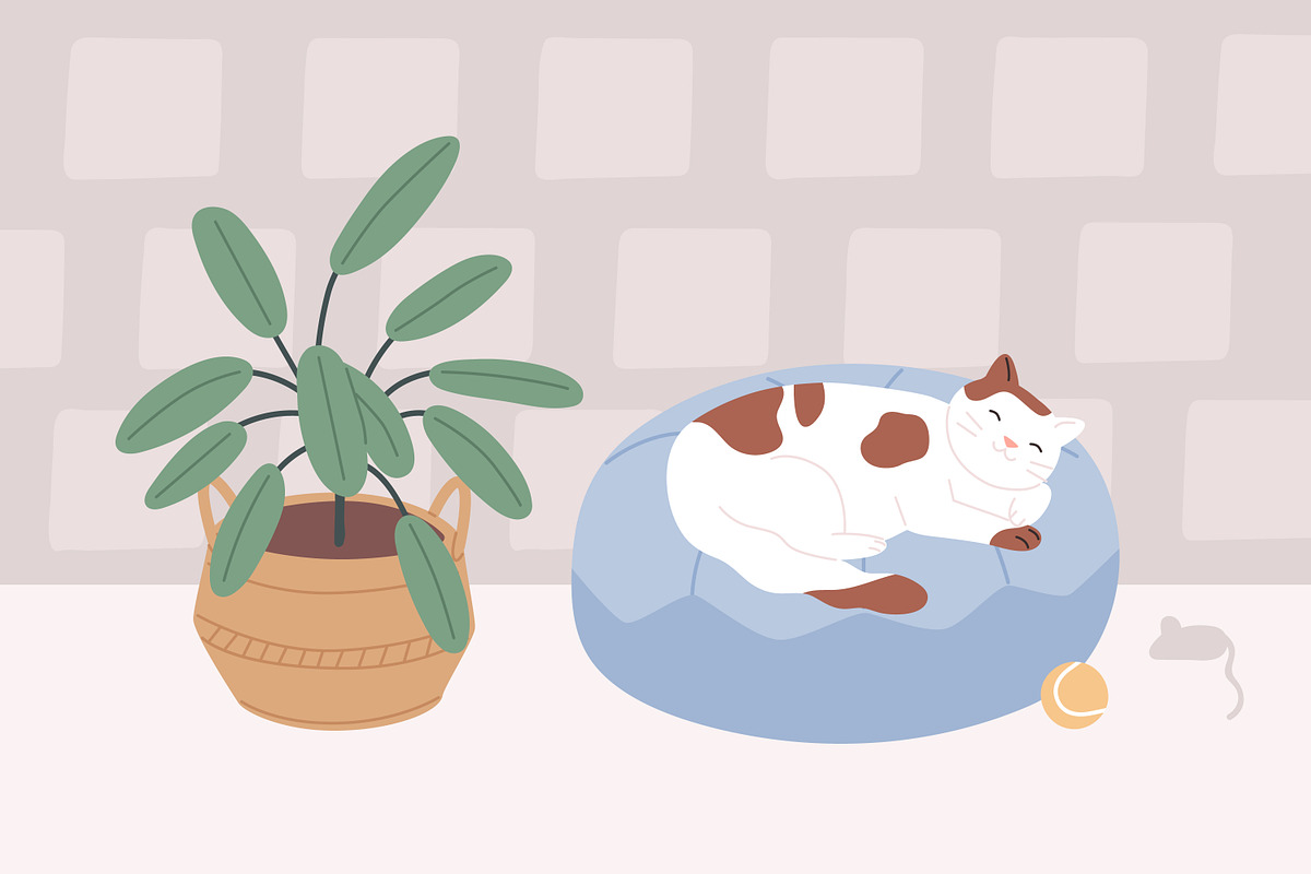 Cat sleeping on pillow, an Animal Illustration by Good Studio (Photo 2 of 3)