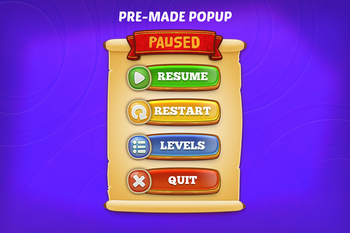 DINGDONG - Game GUI Pack, a Templates & Theme by Weirdsgn Store (Photo 9 of 11)
