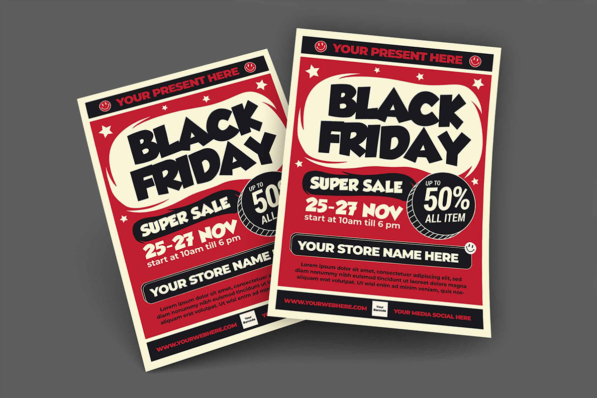 Retro Bold Black Friday Flyer, a Flyer Template by megarez (Photo 2 of 3)