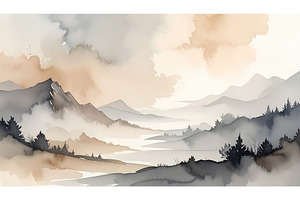 Misty mountain landscape painted in, a Nature Photo by Igor Tichonow