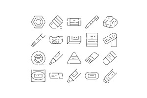 Eraser stationary tools collection, an Education Illustration by pikepicture