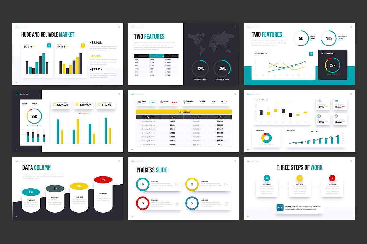 Infographic and Dashboard Presentati, a Presentation Template by Pixel_Vision_Store (Photo 2 of 4)