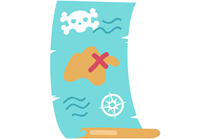 Cartoon treasure map vector with