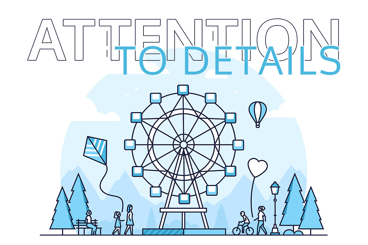 Amusement park - line illustrations, a Person Illustration by Boyko Pictures (Photo 4 of 9)