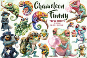 Little Funny Chameleon Clipart, an Illustration by CreationArt (Thumbnail 1 of 5)