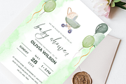 Green Baby Shower Invitation Card, an Invitation Template by TheSimplySereneShop (Thumbnail 8 of 11)