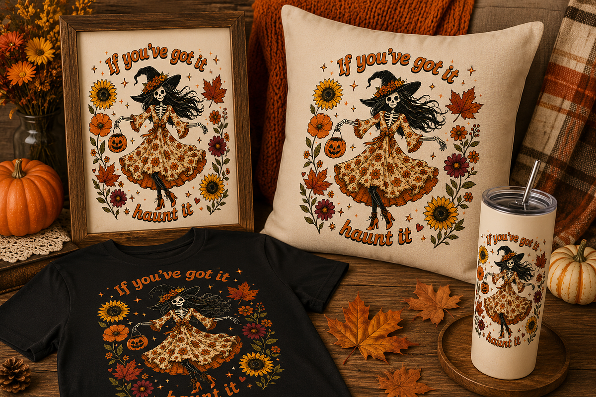 Retro Flowers Halloween Png Bundle, an Object Graphic by Daisy Design (Photo 5 of 21)