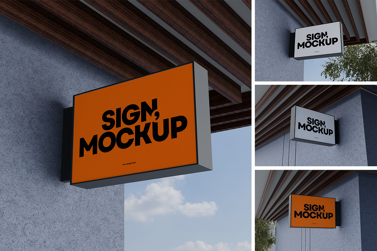 Sign Mockup, an Advertising Mockup by xavier_studio (Photo 1 of 5)