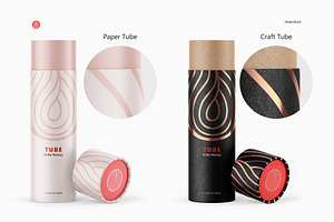 Thermos Bottle With Tube Mockup Set