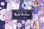 Bedtime digital paper, nightime, a Pattern Graphic by Collart Studio (Thumbnail 1 of 7)