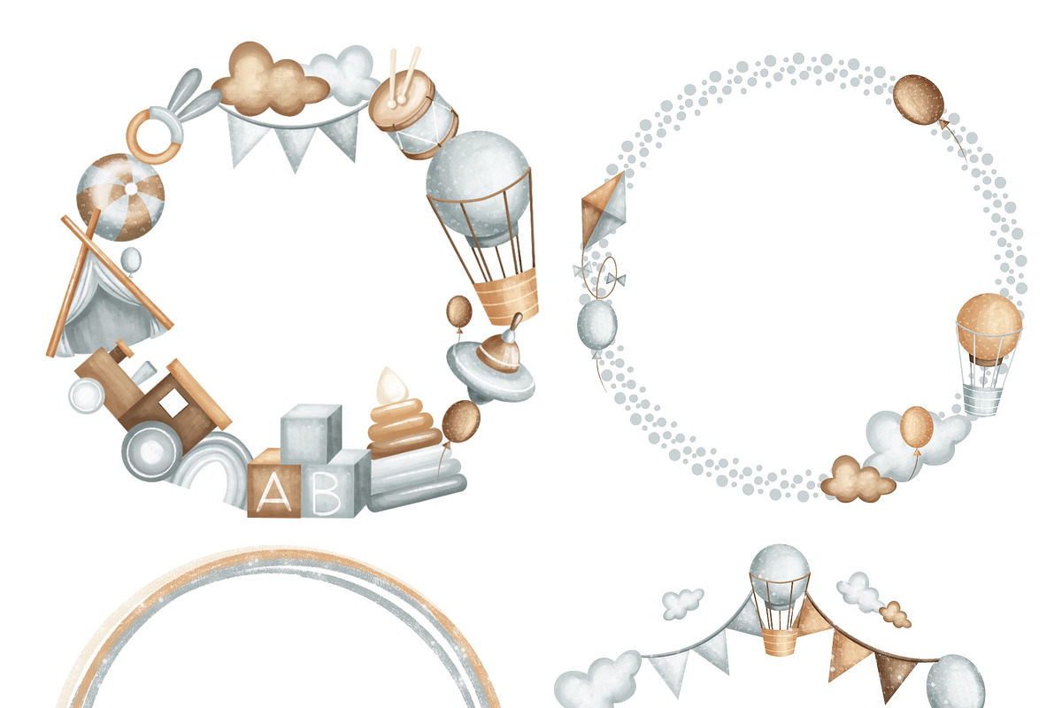NEWBORN baby illustration & patterns, an Object Illustration by Linerisyart (Photo 12 of 17)