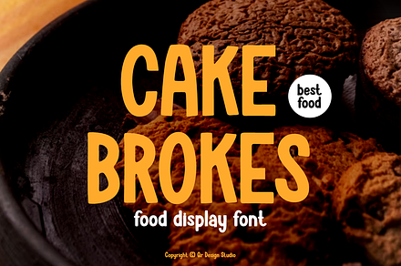 Cake Brokes - Food Font, a Sans Serif Font by QR Design Studio