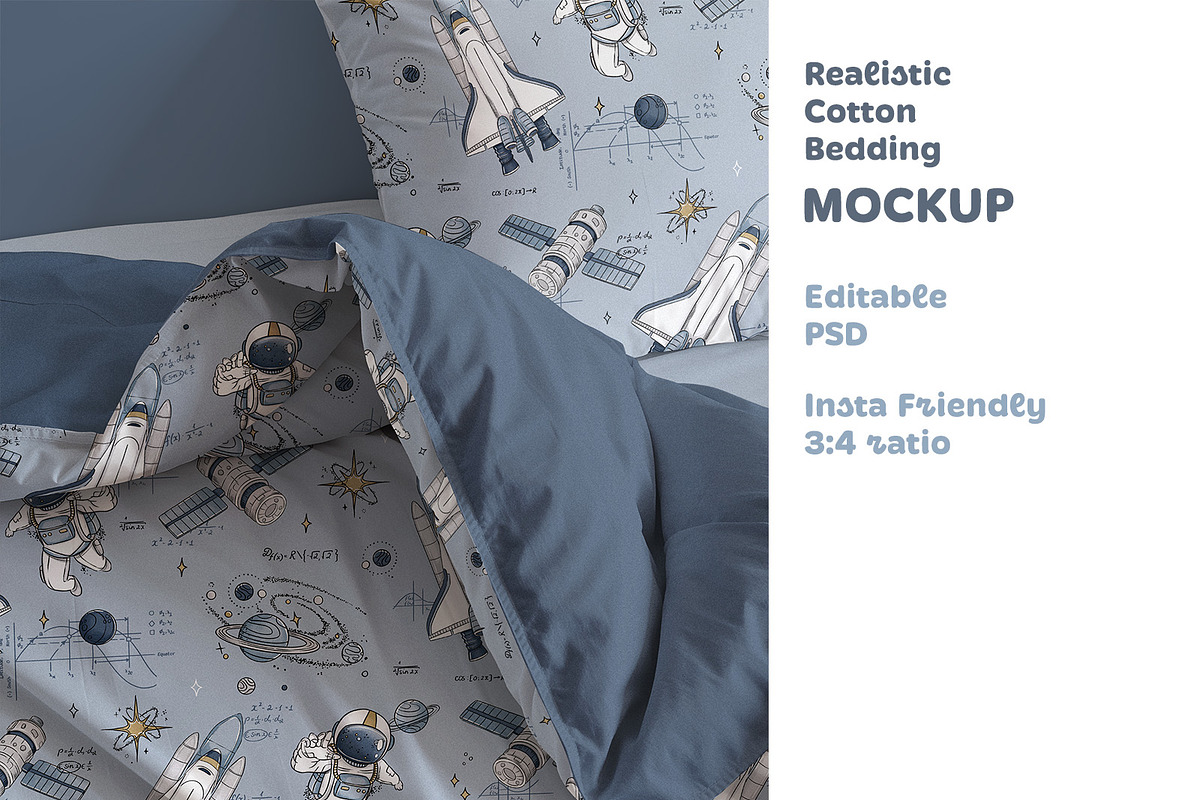 Realistic Cotton Bedding Mockup 2, a Household Mockup by Brzozowska (Photo 1 of 4)