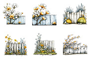 Spring Flower Fence Sublimation Clip, an Illustration by CreationArt (Thumbnail 7 of 7)