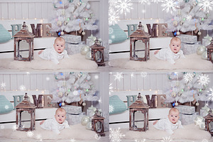 Photoshop Snowflakes Overlays