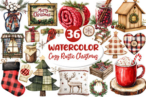 Cozy Rustic Christmas Clipart Bundle, an Illustration by Dream Creation