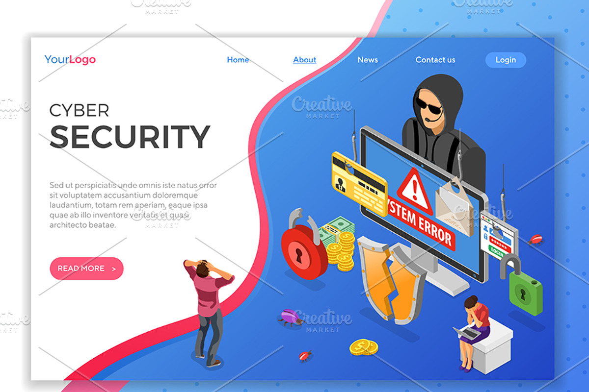 Cyber Security Isometric Concept, a Person Illustration by TAlex (Photo 6 of 6)