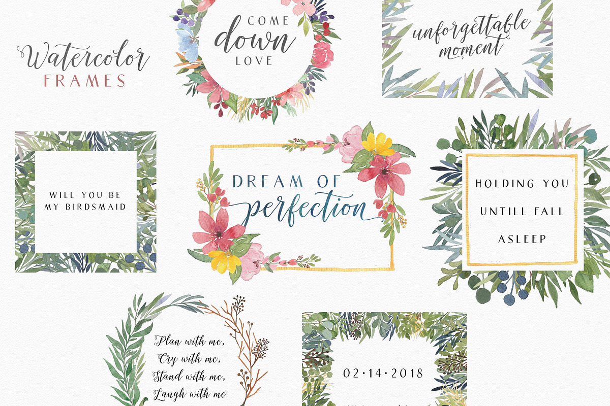 Ellie Bellie + Watercolor Kit, a Script Font by Adam Fathony (Photo 11 of 12)
