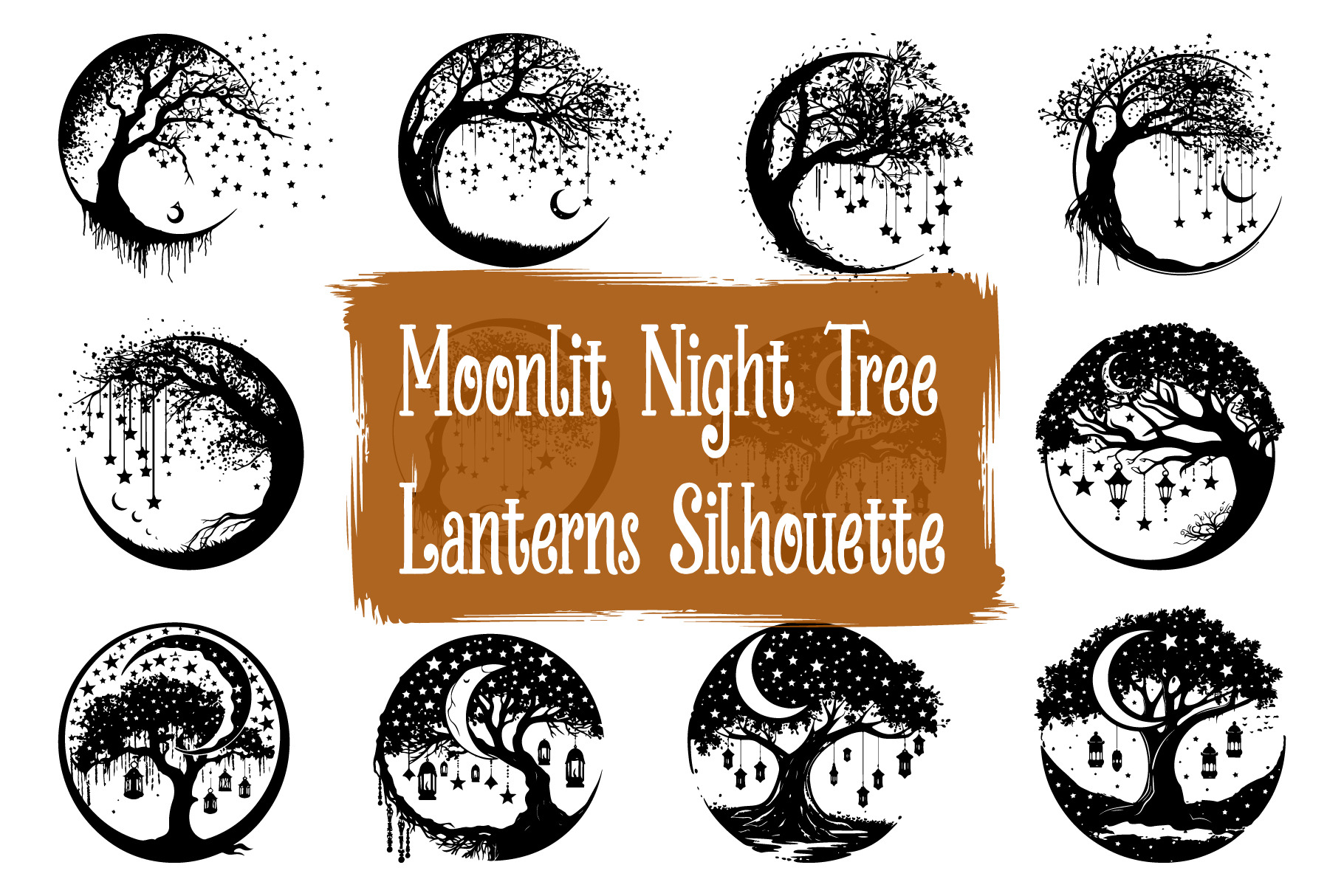 Starry Night Dream Tree Designs, an Illustration by Designs_River