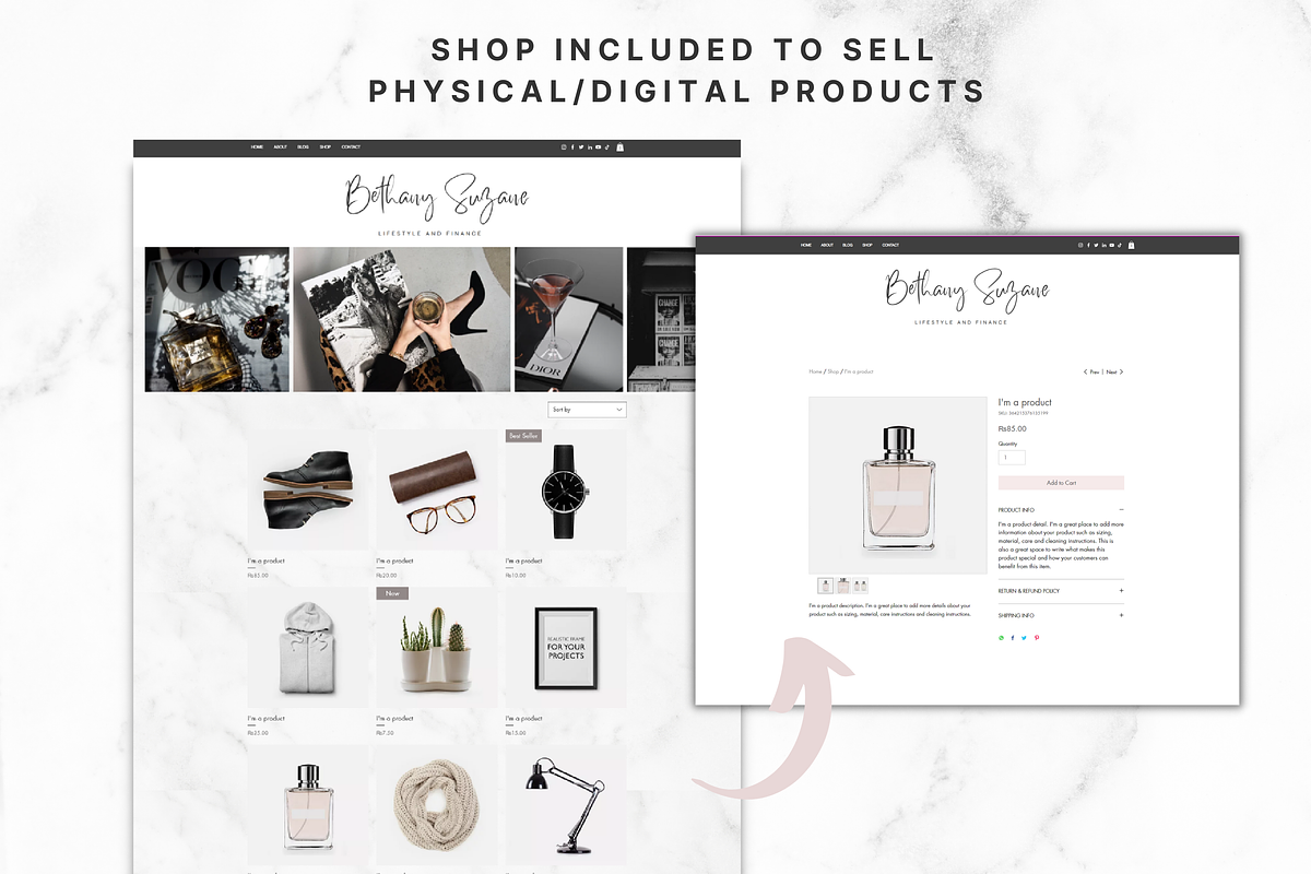 Wix website template for Bloggers, a Wix Template by Studio Eburnean (Photo 3 of 7)