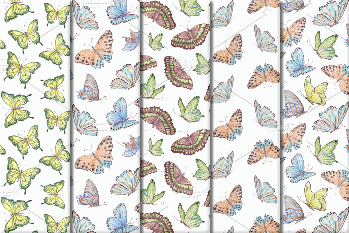 Watercolor butterflies 2., a Texture Illustration by BrushArtDesigns (Photo 4 of 7)