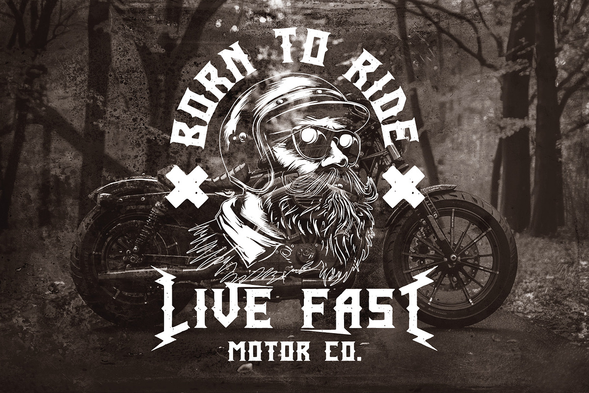 Biker Legion - Retro Label Font, a Blackletter Font by JumboDesign (Photo 2 of 5)