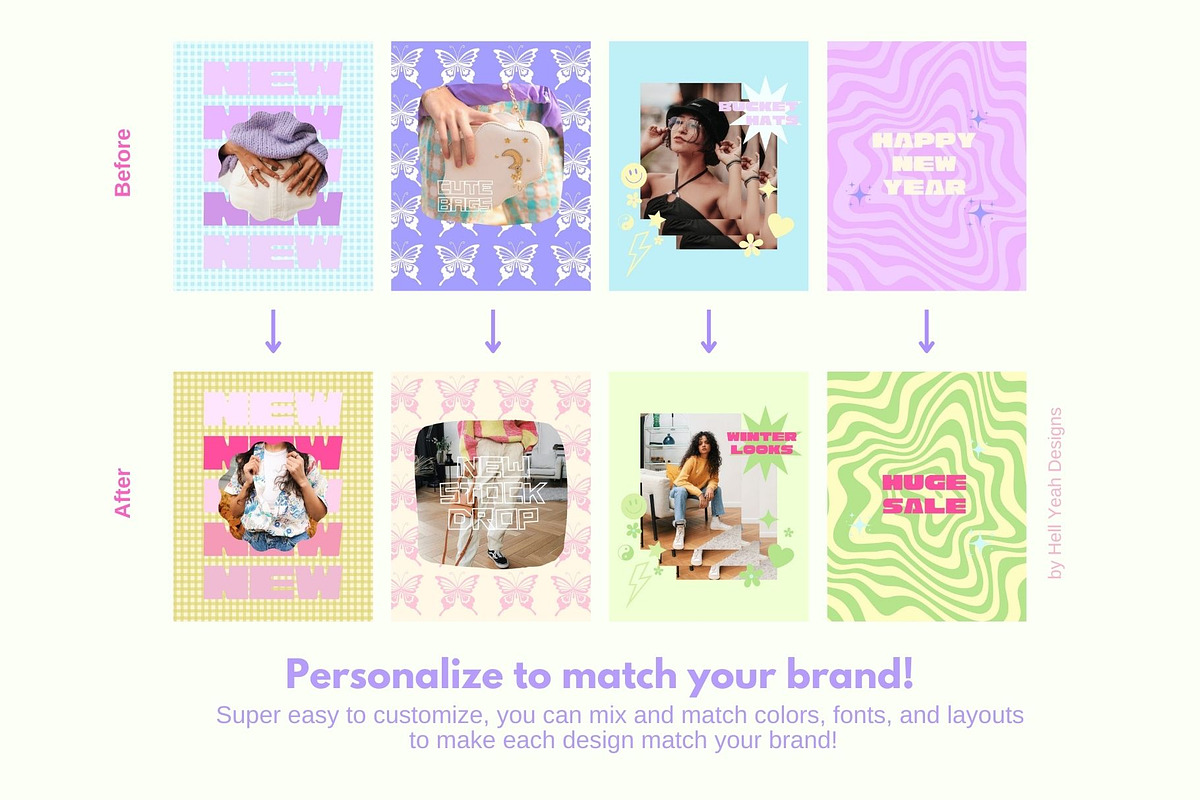Y2K Instagram Post n Story Templates, a Social Media Template by Hell Yeah Designs (Photo 9 of 10)