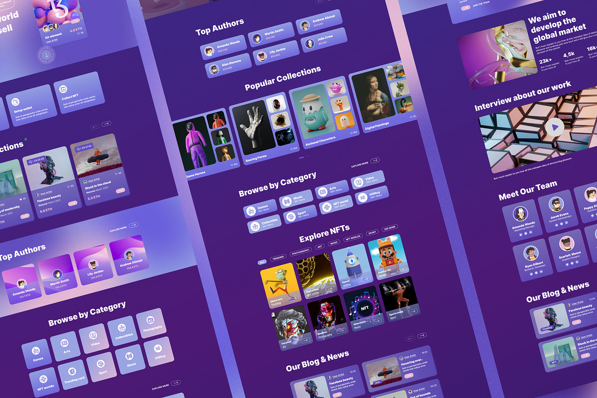 CrypToken- NFT Figma Template, a Websites & App Template by Laimmilka (Photo 2 of 3)
