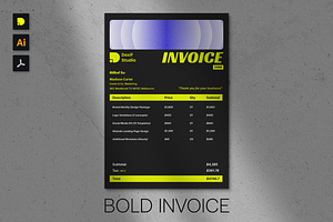 Bold Invoice Template Invoice Design, a Flyer Template by Dexify Studio
