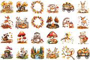 Watercolor Autumn Forest Clipart, an Illustration by Sublimation Artist (Thumbnail 2 of 6)